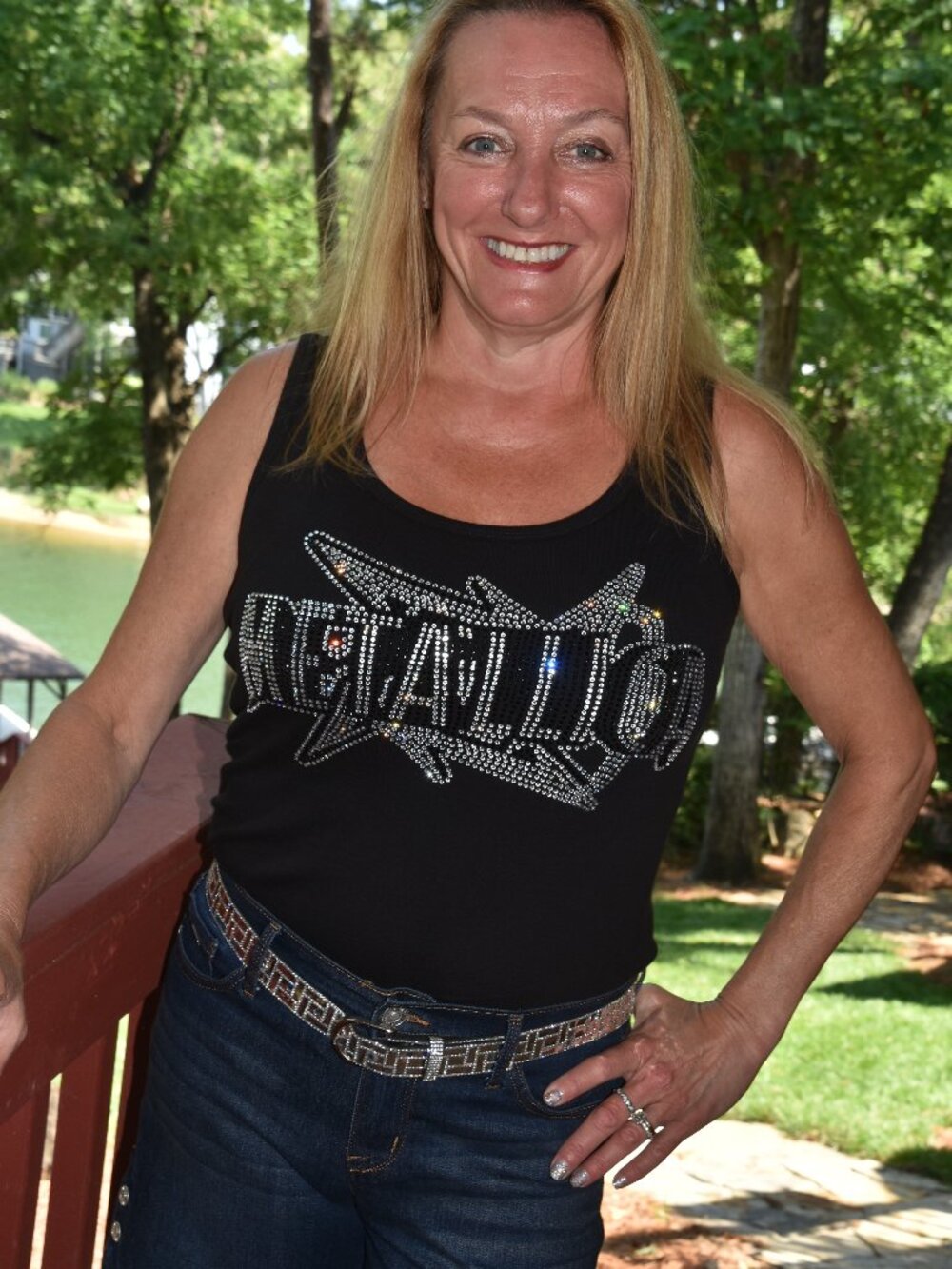 Metallica rhinestone bling black sleeveless tank sz XS S M L XL XXL 1X2… - Picture 4 of 8